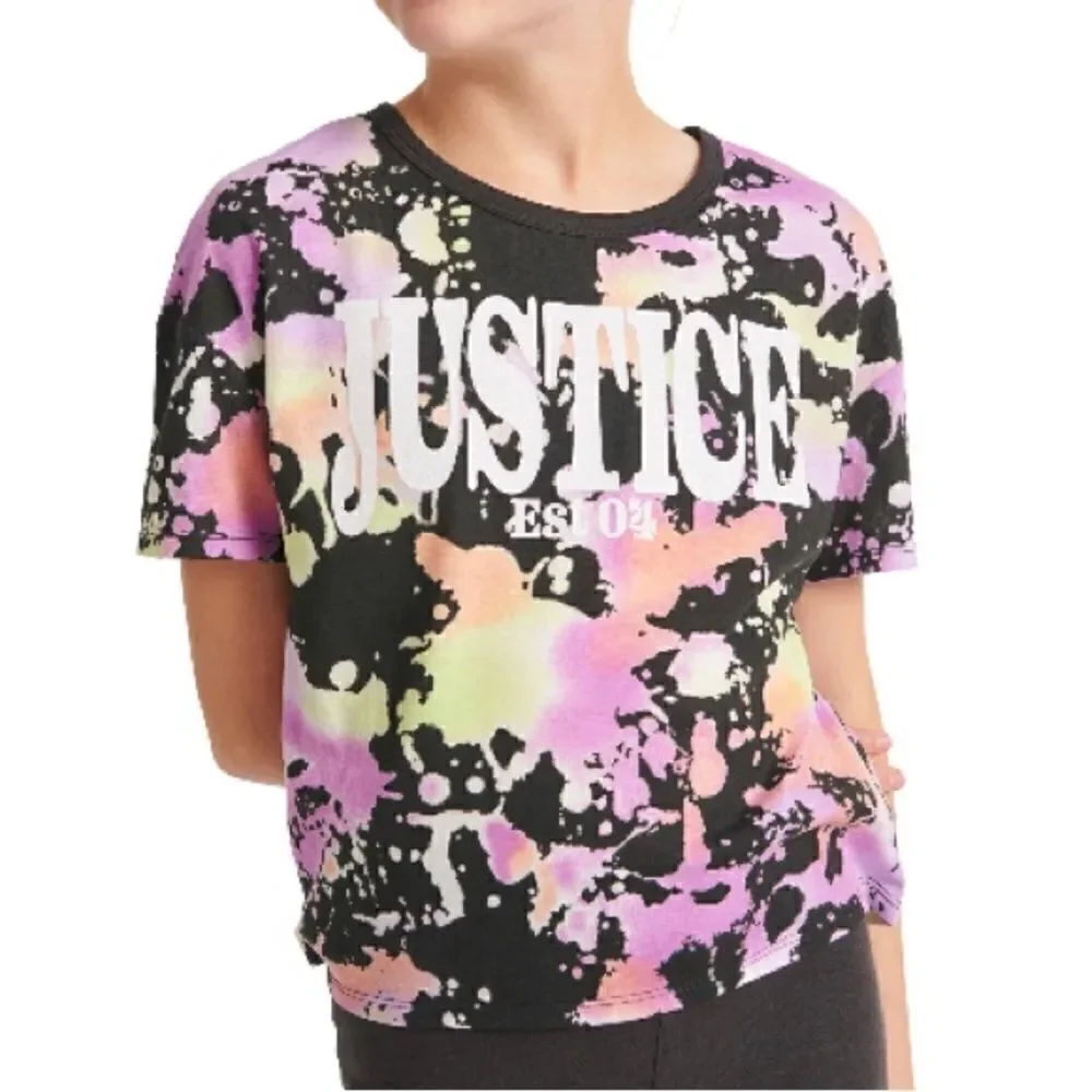 Justice Girls Short Sleeve Tie Dye Tee T-Shirts 2-Pack Size M 10